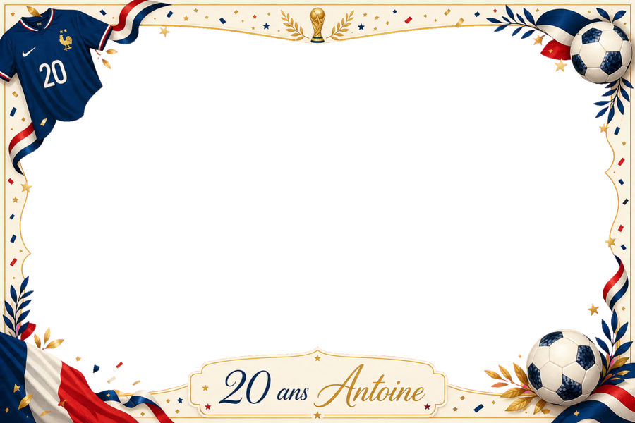Template « 20 ans Antoine » — version PNG transparente sur damier