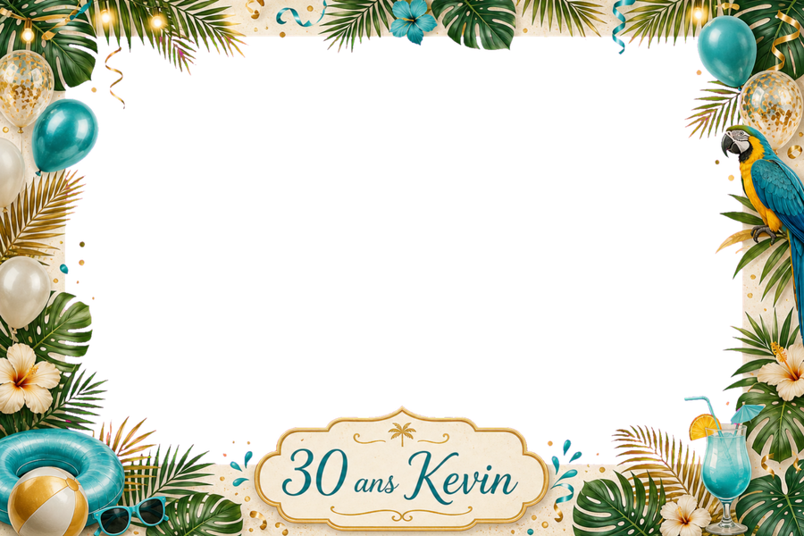 Template « 30 ans Kevin » — version PNG transparente sur damier