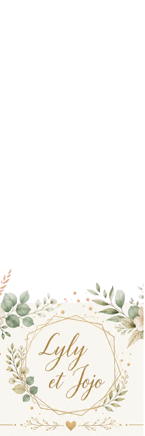 Bandelette de mariage « Lyly et Jojo » — version PNG transparente